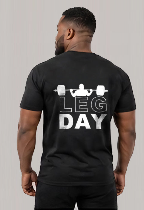 Short sleeve t-shit polyester- Leg day (bar)