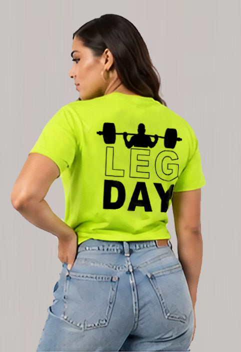 Short sleeve t-shit polyester- Leg day (bar)