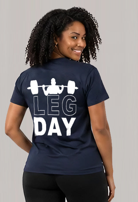 Short sleeve t-shit polyester- Leg day (bar)