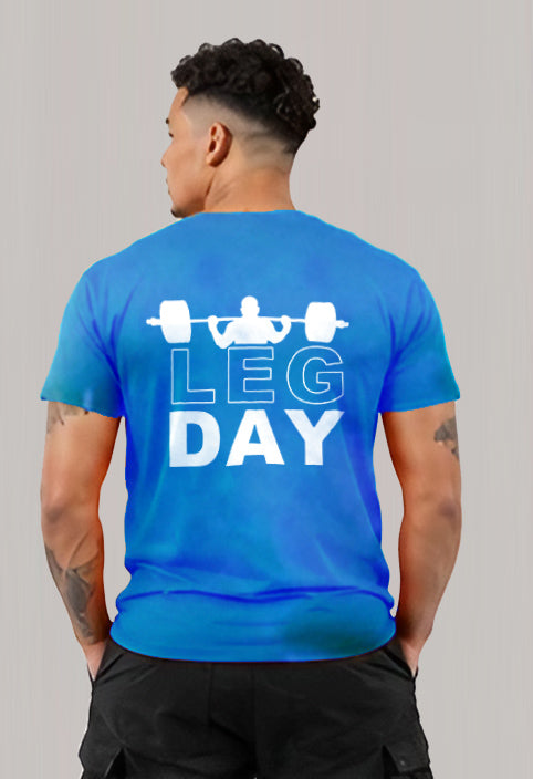 Short sleeve t-shit polyester- Leg day (bar)