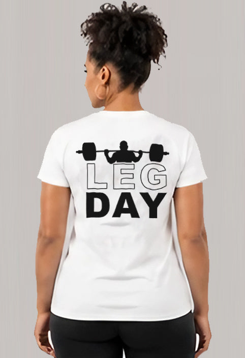 Short sleeve t-shit polyester- Leg day (bar)