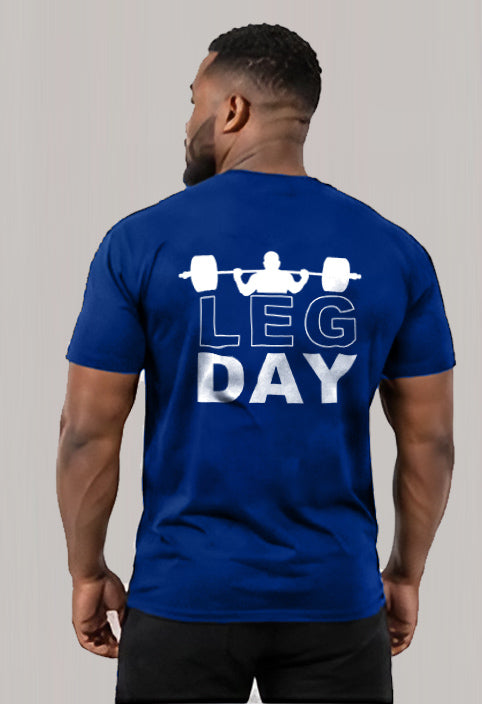 Short sleeve t-shit polyester- Leg day (bar)